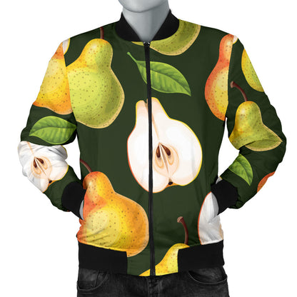 Pear Pattern Print Design PE06 Men Bomber Jacket