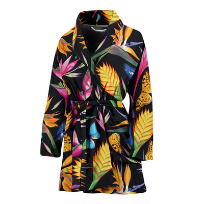 Tropical Flower Pattern Print Design TF016 Women Bathrobe