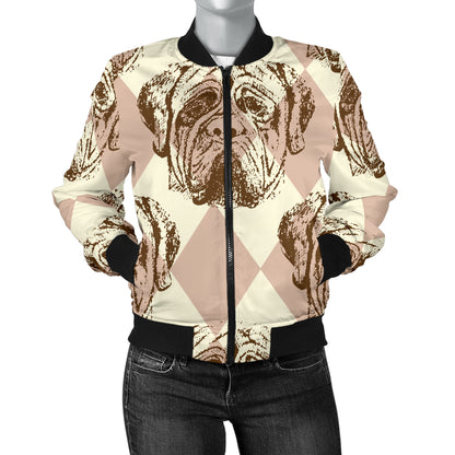 Mastiffs Pattern Print Design 01 Women's Bomber Jacket