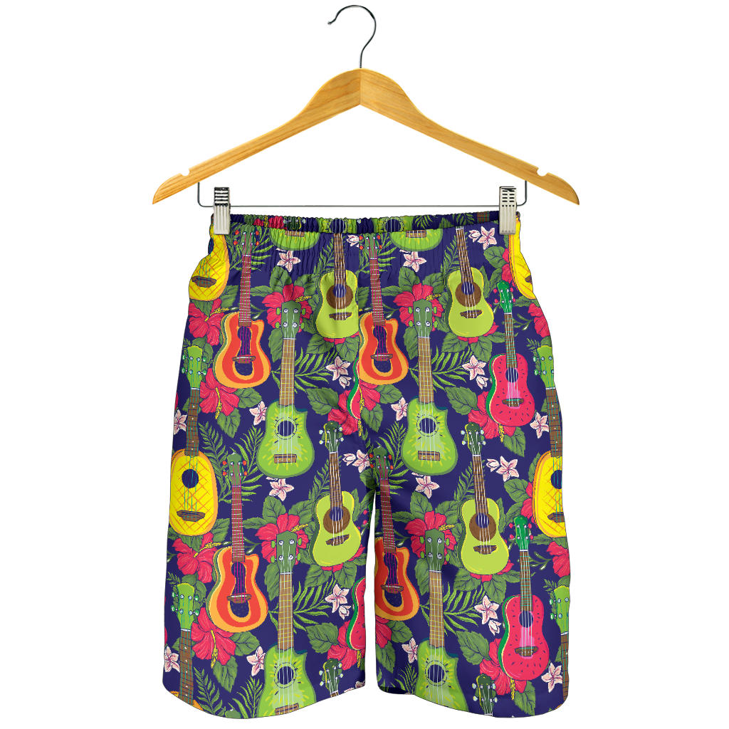 Ukulele Tropical Pattern Print Design 03 Mens Shorts