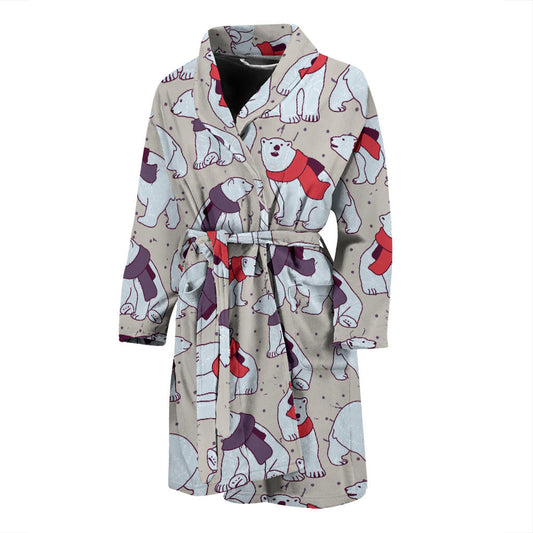 Polar Bear Pattern Print Design PB04 Men Bathrobe