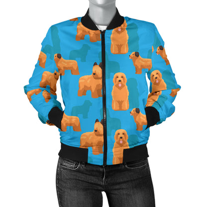 Briards Pattern Print Design 01 Women's Bomber Jacket