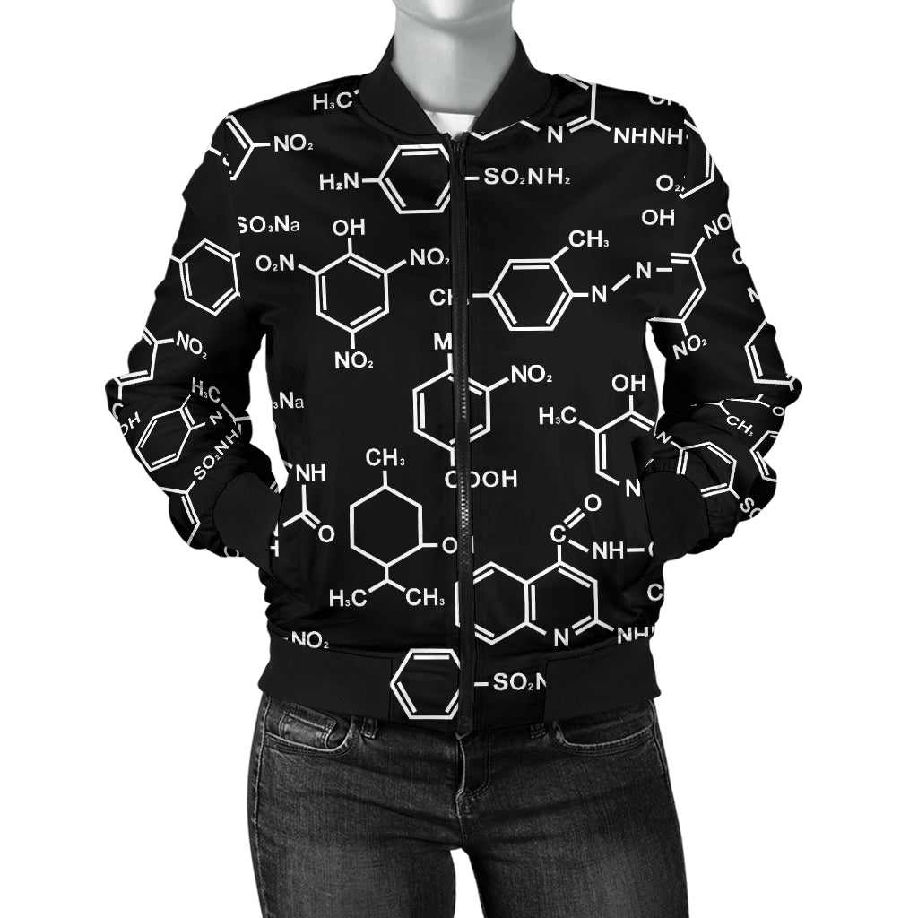 Chemical Pattern Print Design 02 Women's Bomber Jacket