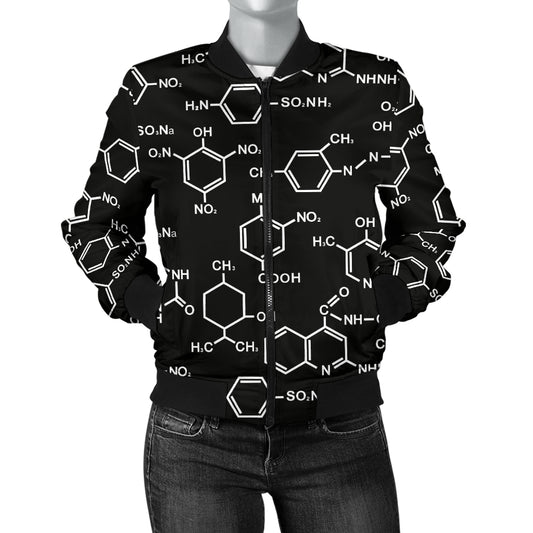 Chemical Pattern Print Design 02 Women's Bomber Jacket