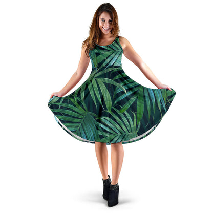 Tropical Flower Pattern Print Design TF011 Midi Dress