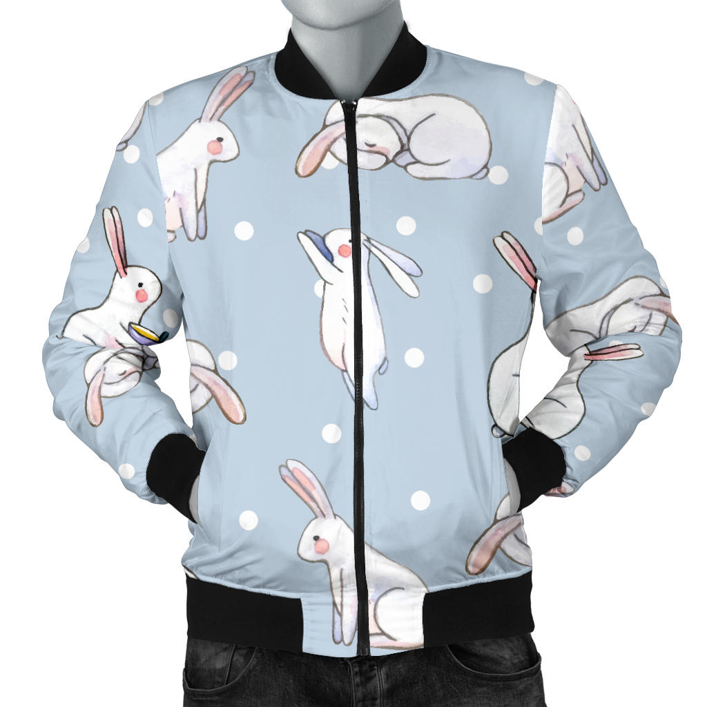 Rabbit Pattern Print Design RB06 Men Bomber Jacket