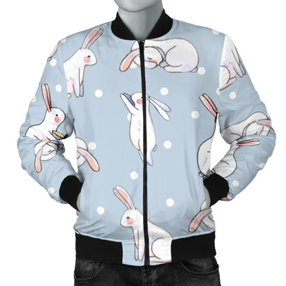 Rabbit Pattern Print Design RB06 Men Bomber Jacket