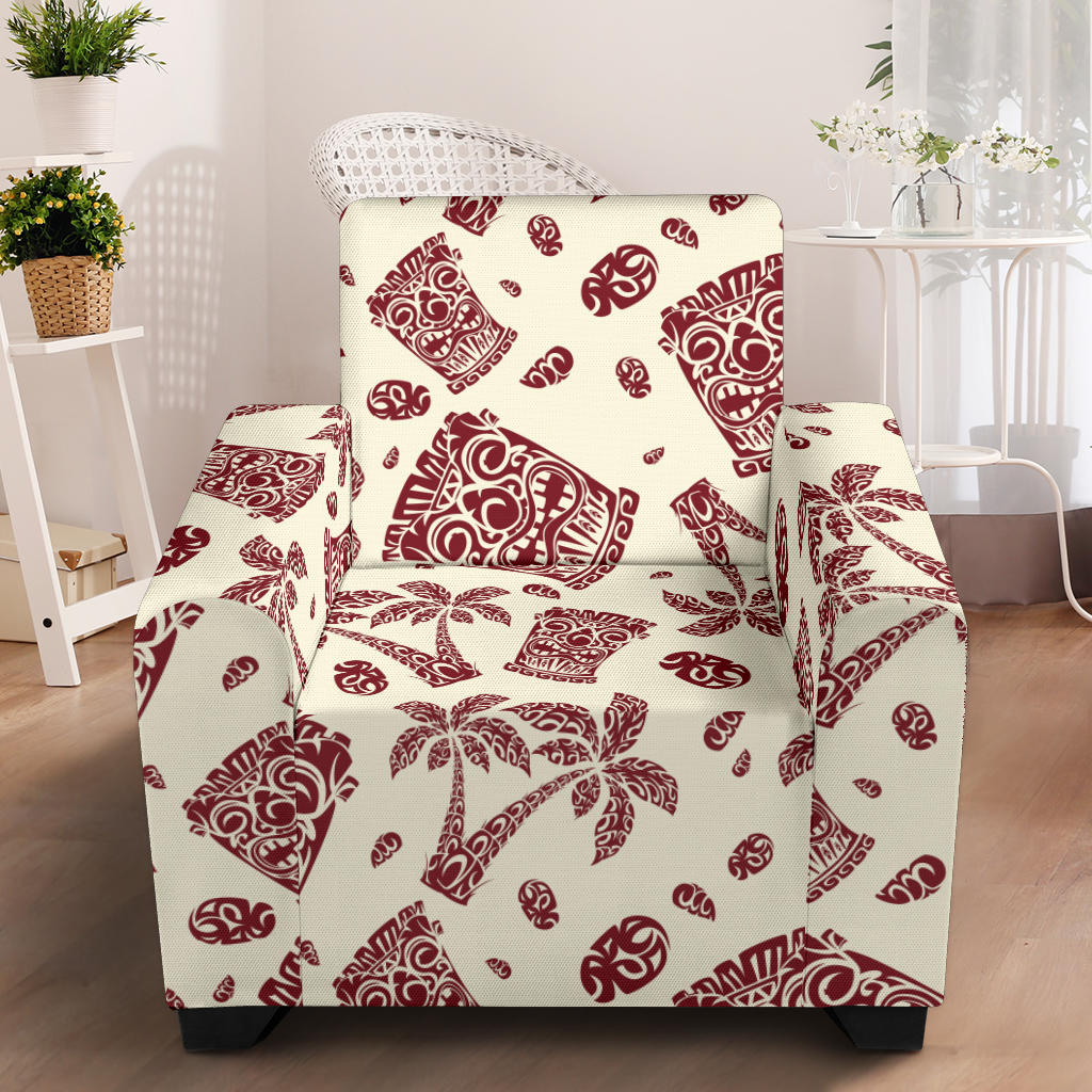 Tiki Tribal Symbol Palm Tree Armchair Slipcover