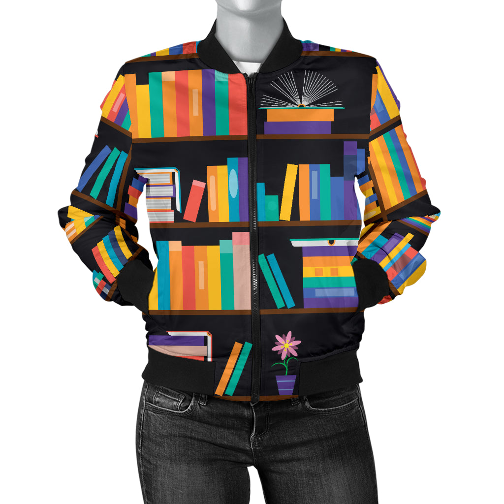 Book Pattern Print Design 05 Women's Bomber Jacket