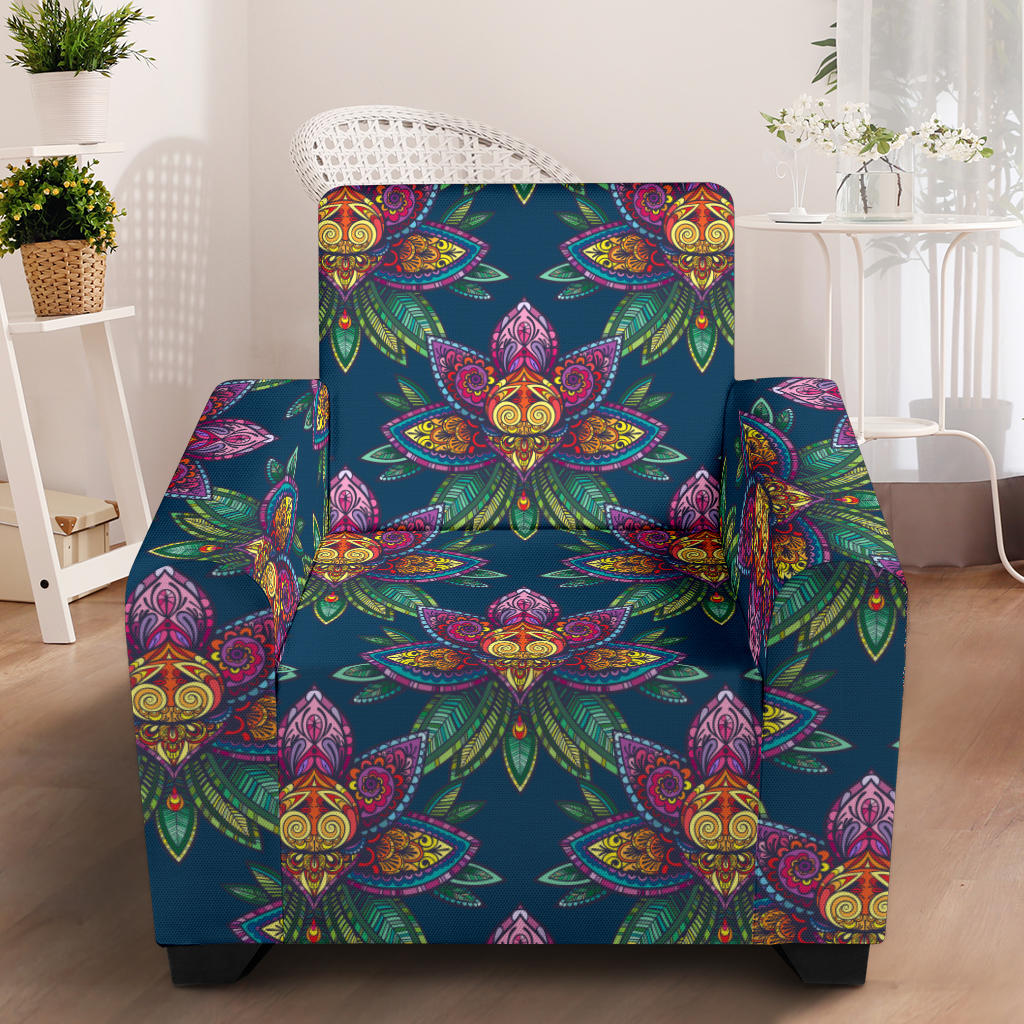 lotus Boho Pattern Print Design LO04 Armchair Slipcover