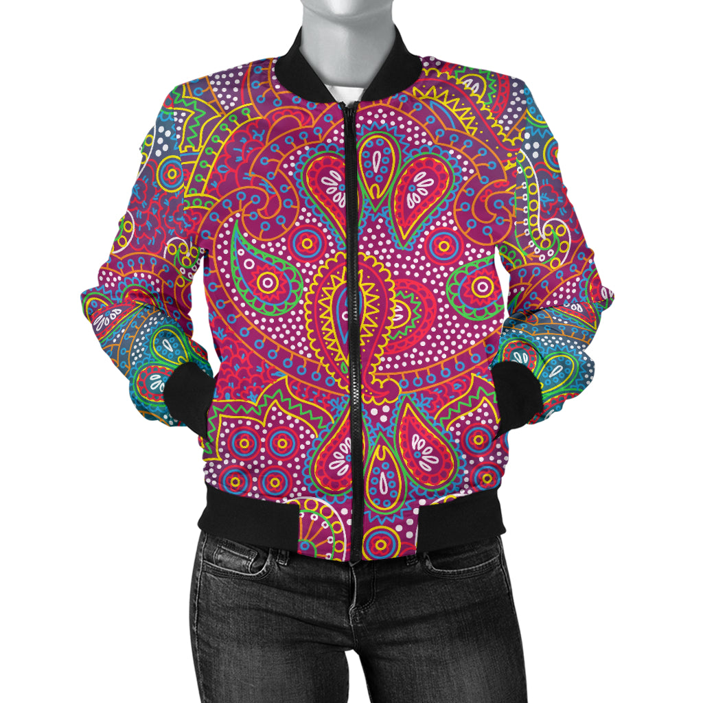 Boho Pattern Print Design 02 Women's Bomber Jacket