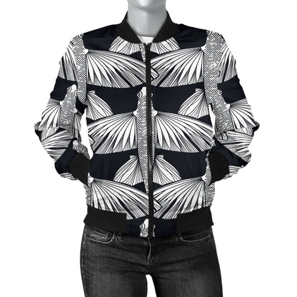 Flying Fish Pattern Print Design 03 Women's Bomber Jacket