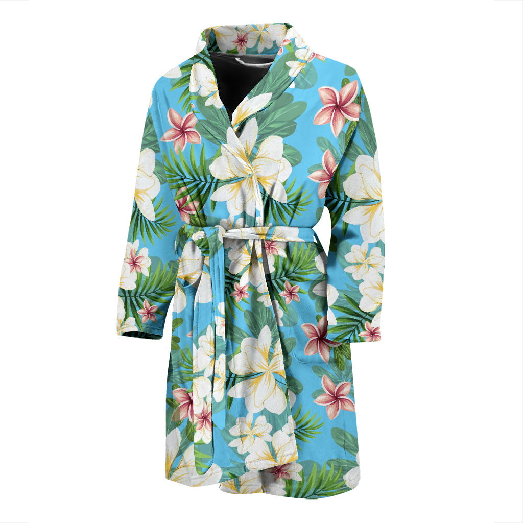 Plumeria Pattern Print Design PM028 Men Bathrobe