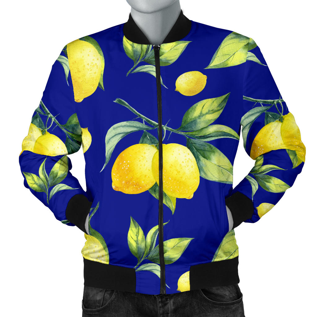 Lemon Pattern Print Design LM06 Men Bomber Jacket