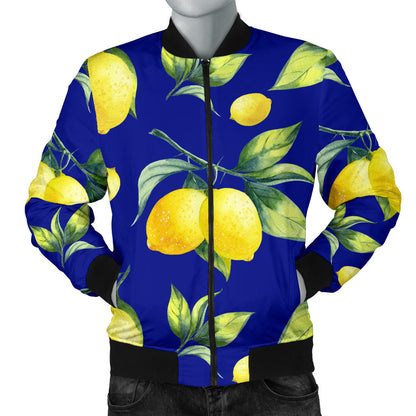 Lemon Pattern Print Design LM06 Men Bomber Jacket