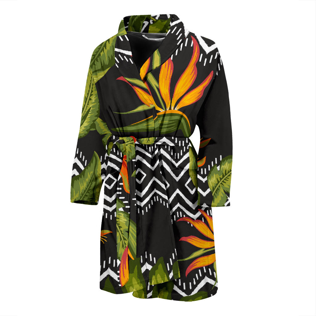 Bird Of Paradise Pattern Print Design BOP07 Men Bathrobe