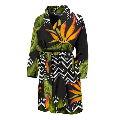 Bird Of Paradise Pattern Print Design BOP07 Men Bathrobe