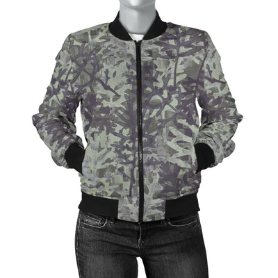 Camouflage Fern Pattern Print Design 05 Women's Bomber Jacket