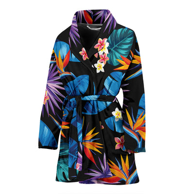 Tropical Flower Pattern Print Design TF018 Women Bathrobe