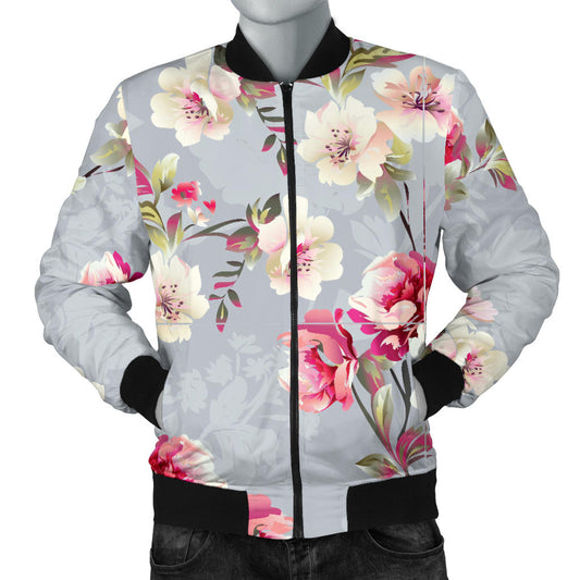 Summer Floral Pattern Print Design SF02 Men Bomber Jacket