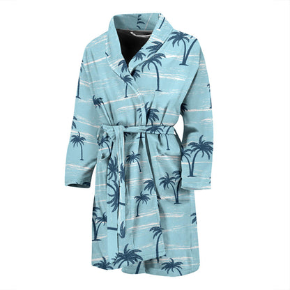 Palm Tree Pattern Print Design PT04 Men Bathrobe