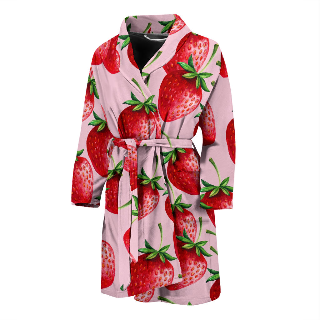 Strawberry Pattern Print Design SB03 Men Bathrobe