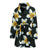 White Plumeria Pattern Print Design PM022 Women Bathrobe