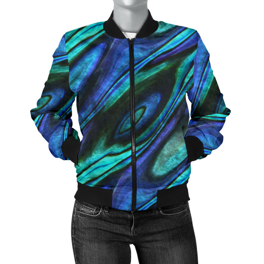 Abalone Pattern Print Design 03 Women's Bomber Jacket