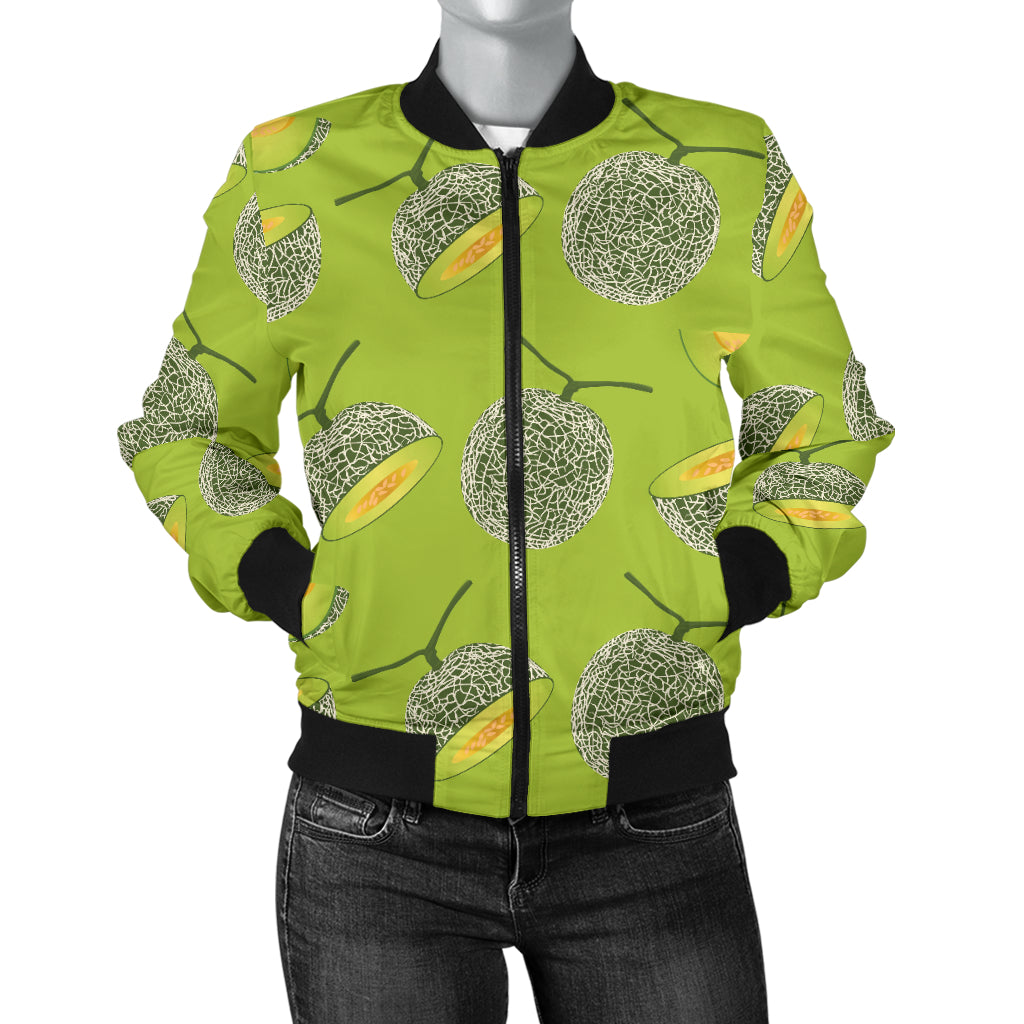 Cantaloupe Pattern Print Design 03 Women's Bomber Jacket
