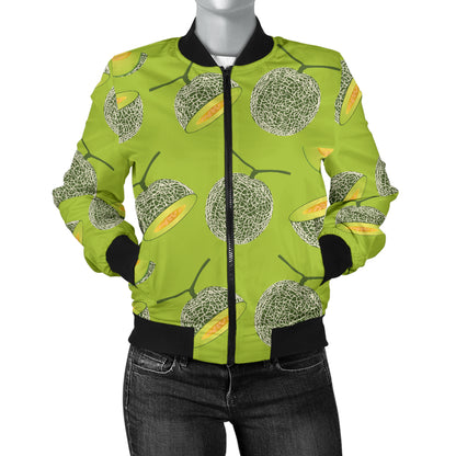 Cantaloupe Pattern Print Design 03 Women's Bomber Jacket