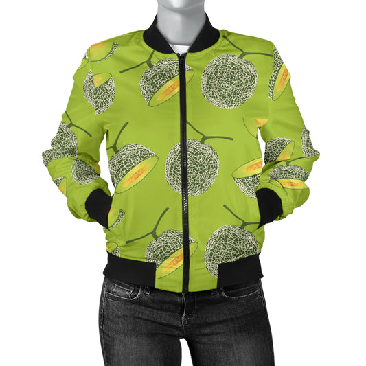 Cantaloupe Pattern Print Design 03 Women's Bomber Jacket