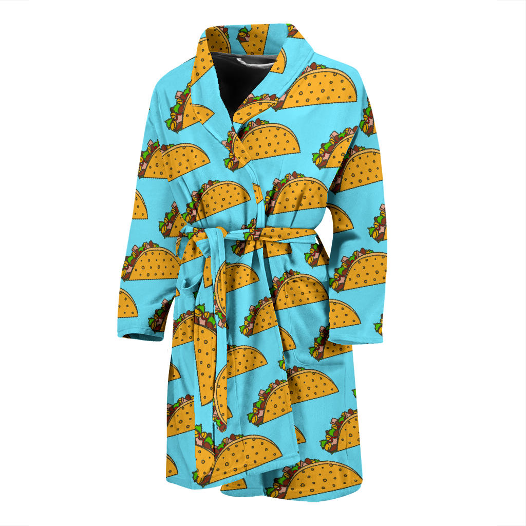Taco Pattern Print Design TC03 Men Bathrobe