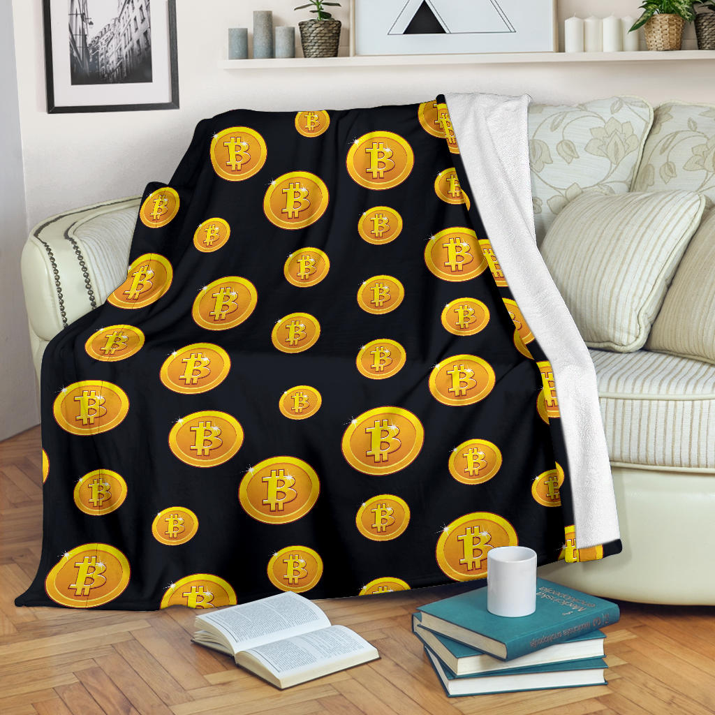 Bitcoin Pattern Print Design DO04 Fleece Blanket