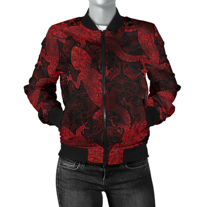 Gecko Pattern Print Design 04 Women's Bomber Jacket