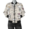 Chihuahua Pattern Print Design 02 Women's Bomber Jacket