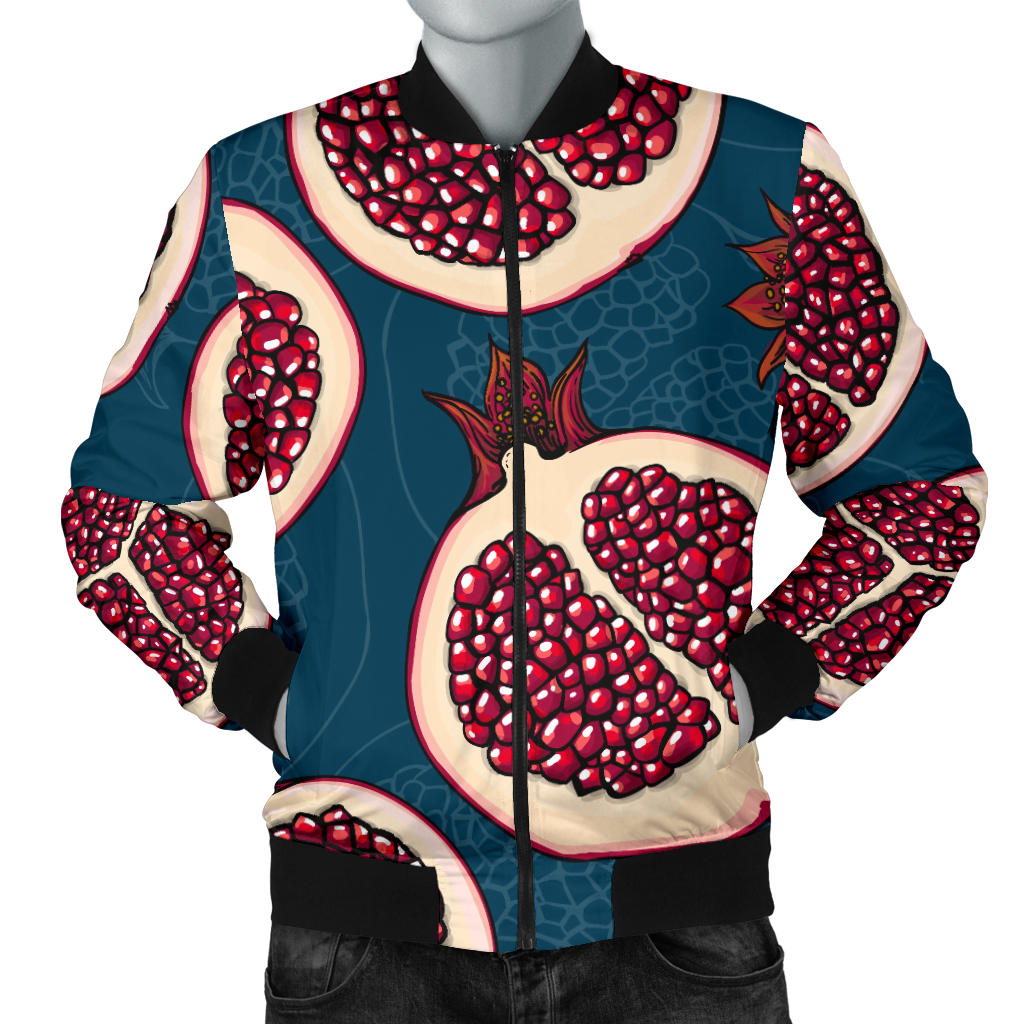 Pomegranate Pattern Print Design PG02 Men Bomber Jacket