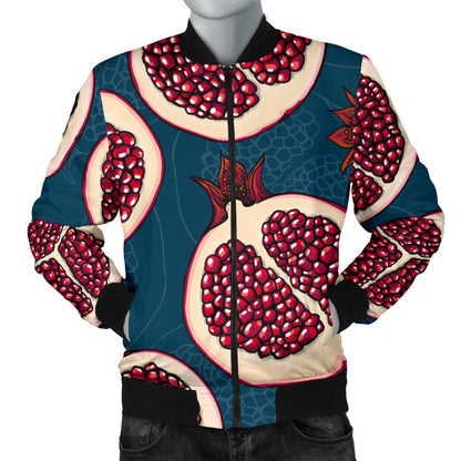 Pomegranate Pattern Print Design PG02 Men Bomber Jacket