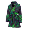 Palm Leaves Pattern Print Design PL01 Women Bathrobe