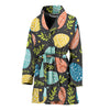 Easter Eggs Pattern Print Design RB01 Women Bathrobe