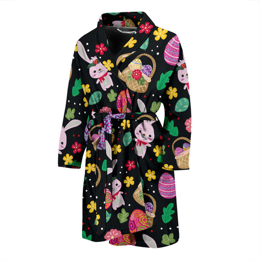 Easter Eggs Pattern Print Design RB05 Men Bathrobe