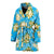 Yellow Plumeria Design Print Pattern Women Bathrobe