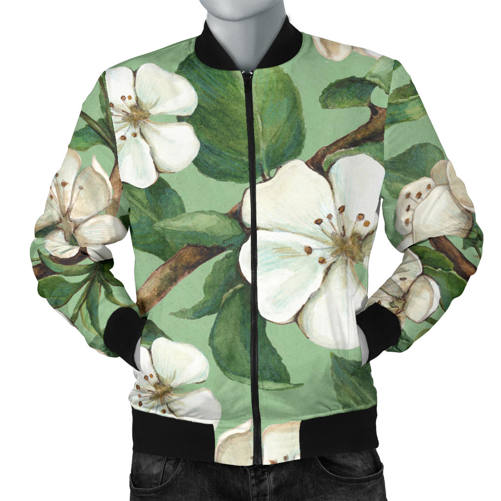 Apple blossom Pattern Print Design AB02 Men Bomber Jacket