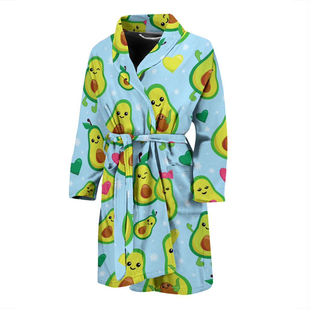 Avocado Pattern Print Design AC09 Men Bathrobe
