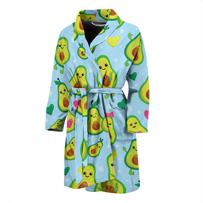 Avocado Pattern Print Design AC09 Men Bathrobe