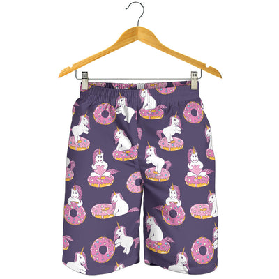 Donut Unicorn Pattern Print Design DN011 Mens Shorts