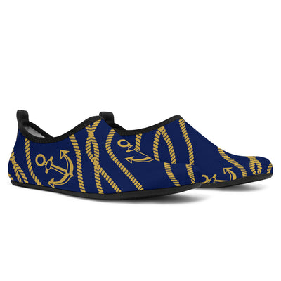 Nautical Anchor Rope Pattern Aqua Water Shoes