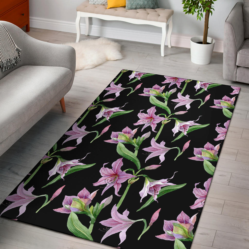 Amaryllis Pattern Print Design AL08 Area Rugs