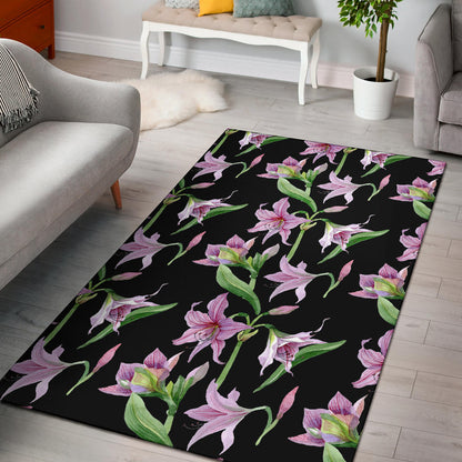 Amaryllis Pattern Print Design AL08 Area Rugs