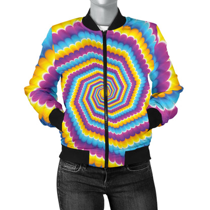 Optical illusion Pattern Print Design A04 Women's Bomber Jacket