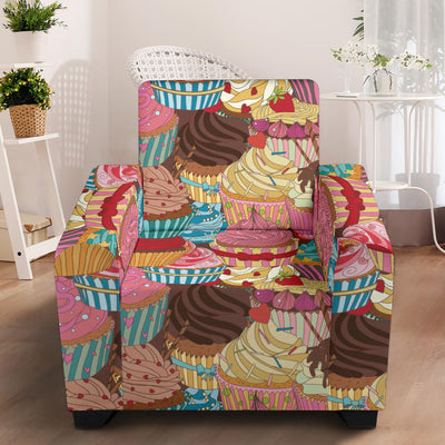 Cupcake Pattern Print Design CP01 Armchair Slipcover